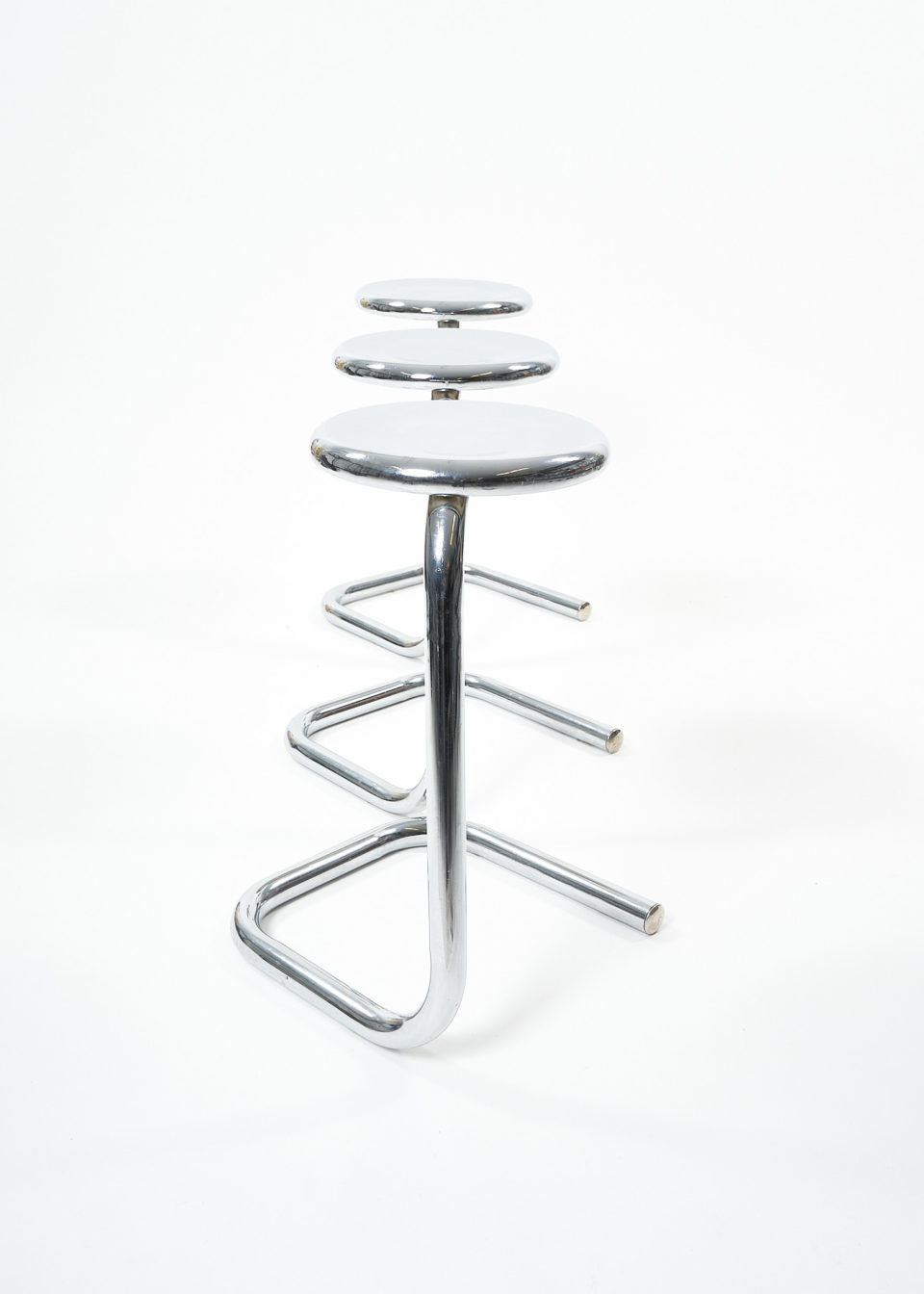 Trio of 24″ chrome PAPERCLIP stools Trio of 24″ chrome PAPERCLIP stools