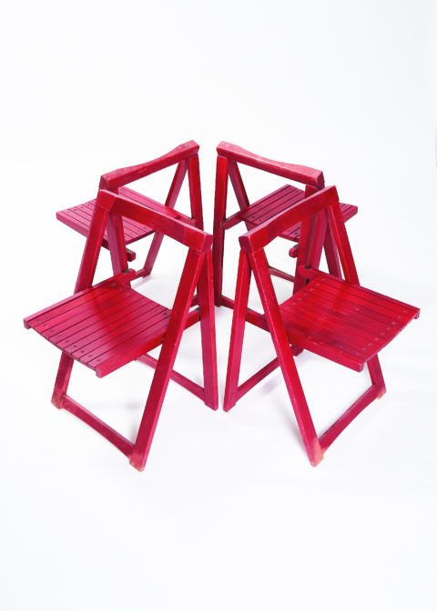 Set of 4 folding chairs by Aldo Jacober for Bazzani