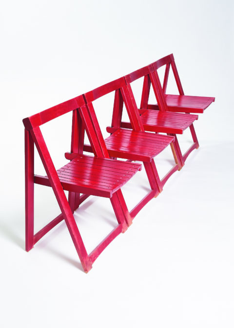 Set of 4 folding chairs by Aldo Jacober for Bazzani