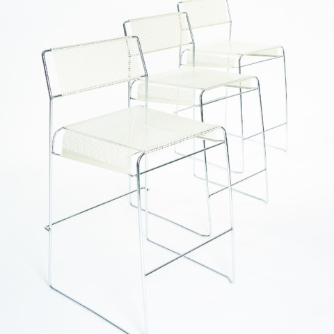 Trio of GRIDPLATE stools by Tomado Trio of GRIDPLATE stools by Tomado