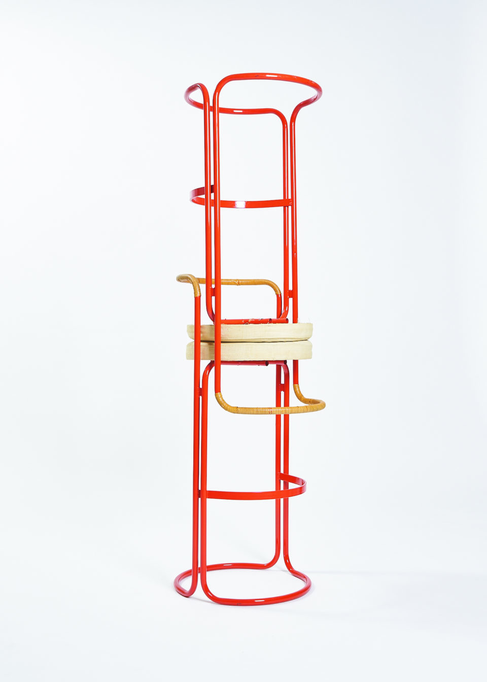 Pair of 1970s orange tube stools