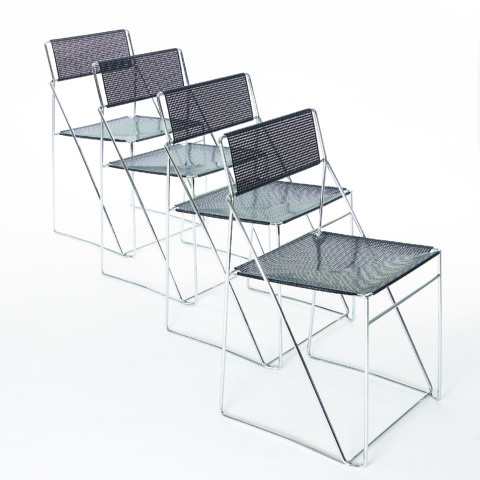 Set of 4 NUOVA X-LINE chairs by Niels Jørgen Haugesen for Hybodan