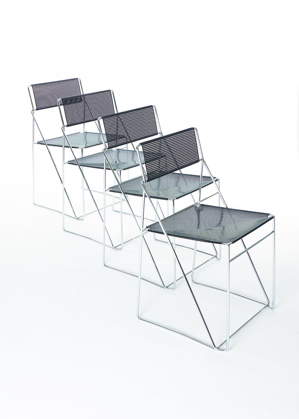 Set of 4 NUOVA X-LINE chairs by Niels Jørgen Haugesen for Hybodan