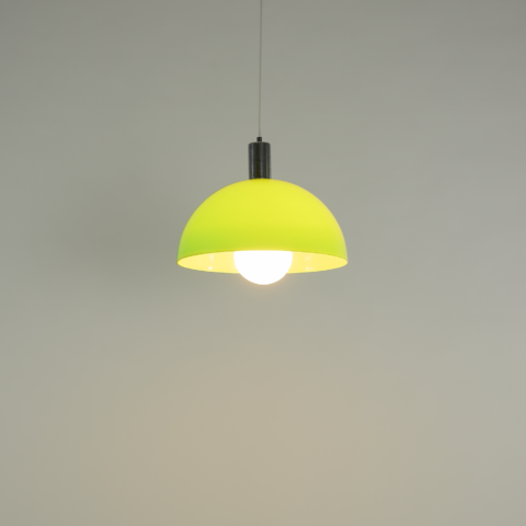 1970s acid green acrylic DOME pendant