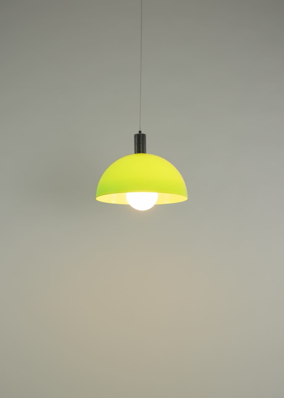 1970s acid green acrylic DOME pendant