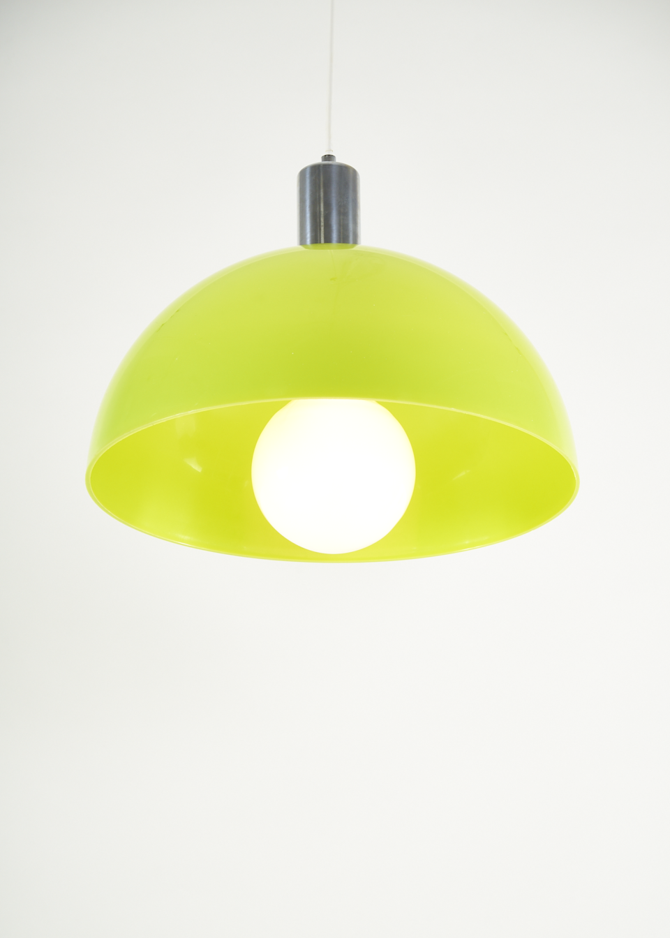 1970s acid green acrylic DOME pendant